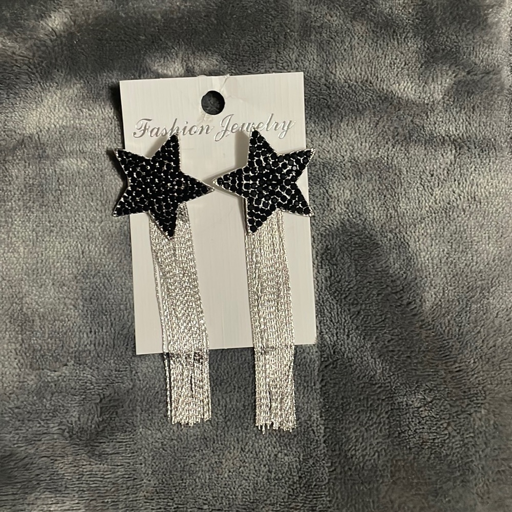 Brand new drop star earrings